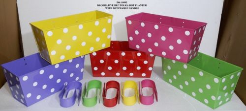 Rec.Polka Dot Planter With Detachable Handle