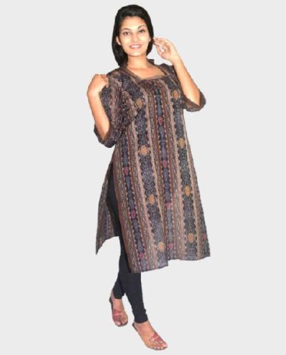 Cotton Black Sambalpuri Kurti, Gender : Female