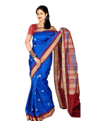 Blue Sambalpuri Bomkai Patta Saree