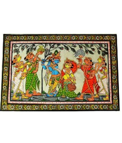 Krishna Lila Pattachitra, Color : Cream