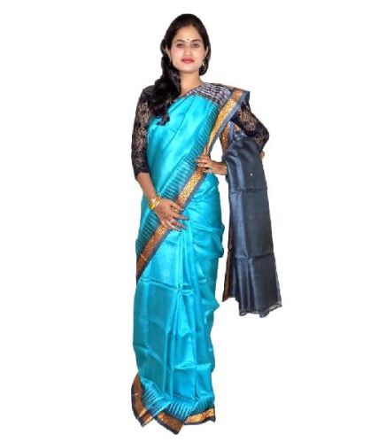 Sky Tussar Silk Saree