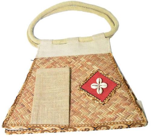 Cane Hand Bag, Color : Brown/White