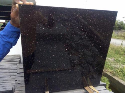 Polished Black Galaxy Granite Tiles