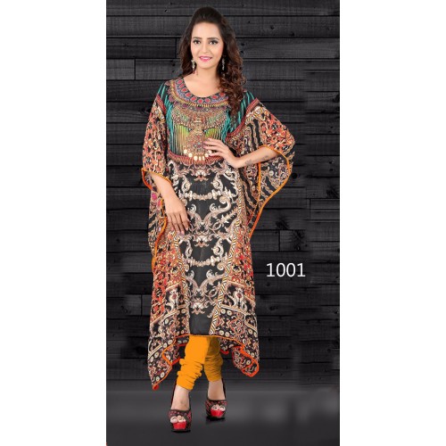 Printed Chiffon Kaftans, Specialities : Anti-Wrinkle, Comfortable, Easily Washable