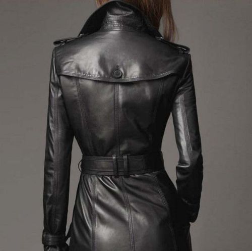 Plain Womens Trench Leather Coat, Size : XL