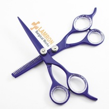 Hair Cutting Thinning Scissors Set Blue Color Stainless Steel