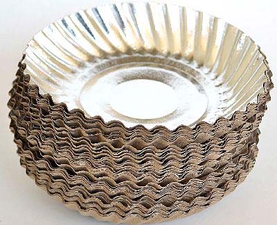 Round Silver Paper Plates, For Event, Party, Utility Dishes, Size : Multisizes