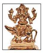 Non Polished Ganesha Metal Statue, For Garden, Home, Office, Shop, Pattern : Non Printed