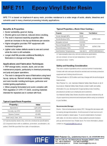 Mfe 711 Vinyl Ester Resin