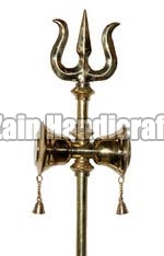 Polished Brass Trishul, Color : Golden