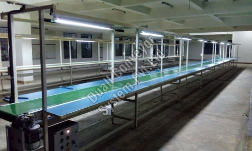 Steel Modern Assembly Conveyor, For Moving Goods, Voltage : 110V