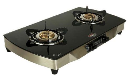 Rectangular Glass Gas Stove (2 Burner), For Cooking, Feature : High Efficiency, Non Breakable, Safe In Use