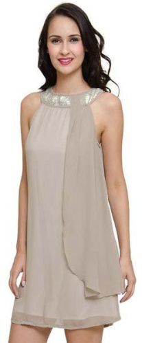 Pure Georgette Sequence Party Wear Dress