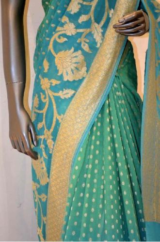 Embroidered Georgette Silk Sarees, Technics : Attractive Pattern