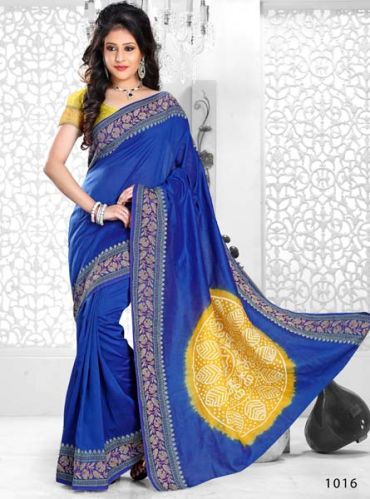 Gadhwali Silk - Resham Border Saree, Gender : Female