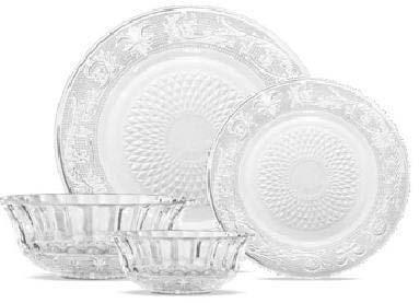 Glass Dinner Set, For Home Use, Pattern : Printed