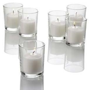 Round Glass Votive Holders, For Decoration, Pattern : Plain