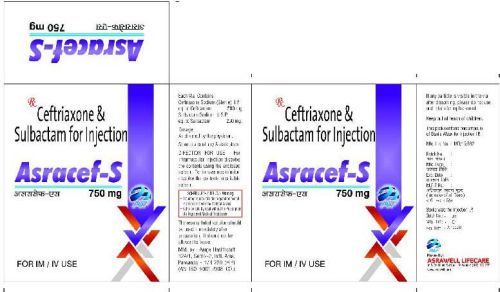 Ceftriaxone & Sulbactum For Injection 750 Mg