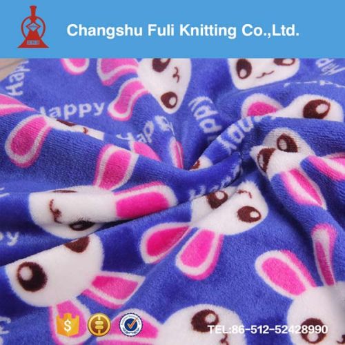 Polyester Printed Flannel Fabric, Knitted Type : tricot