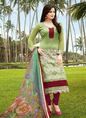 Plain Chiffon Churidar Salwar Suits, Size : M, XL