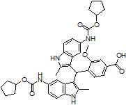 4-[Bis-(5-cyclopentyloxycarbonylamino-l-methyl indol-3-y1)-methyl] - 3-methoxy-benzoic Acid