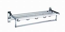 CHROME Zinc+S/S Folding Towel Shelf With 4 Hooks, Brand Name : IVA
