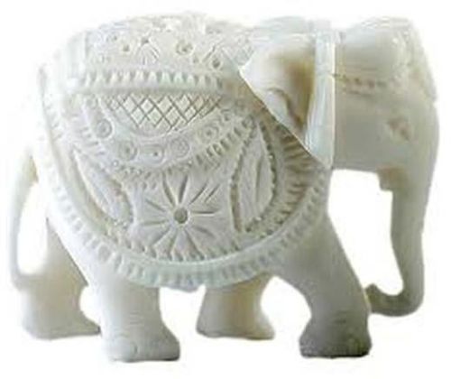 Marble Elephant Statue, For Interior Decor, Office, Home, Gifting, Garden, Religious Purpose, Style Type : Natural