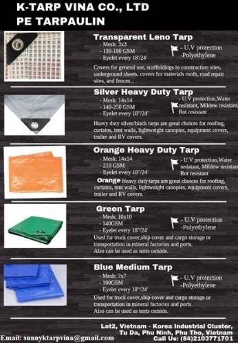 Plain Multiple Pe Tarpaulin 2x3, 2x4, 3x4, 5x6, etc