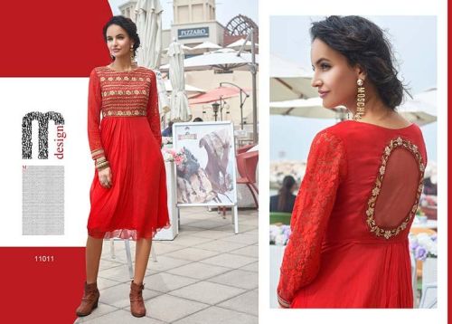 Printed Chiffon Kiha Kurtis, Size : L, M, XL