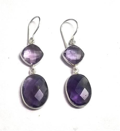 Amethyst Gemstone Earring Silver Jewellery