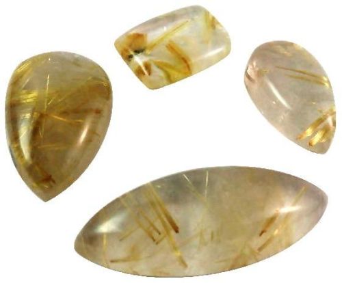 Golden Rutilated Quartz Gemstone Cabochons