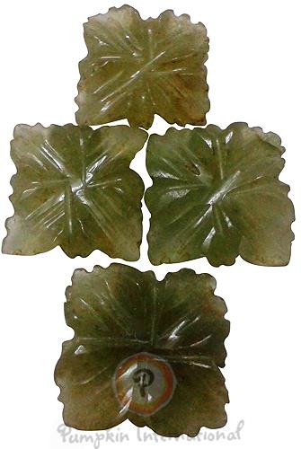 Pumpkin International Green Aventurine Carving Flowers