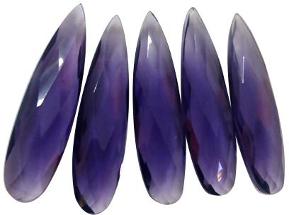 Long Teardrop Shaped Briolette Cut Iolite Gemstone