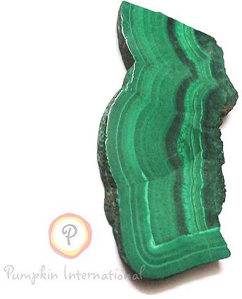 Pumpkin International Natural Malachite Slice Cabochons