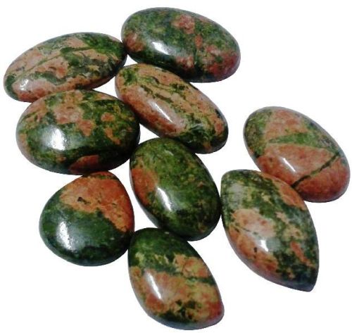 Pumpkin International Unakite Gemstone Cabochons, For Jewelry Many More, Gemstone Type : Natural