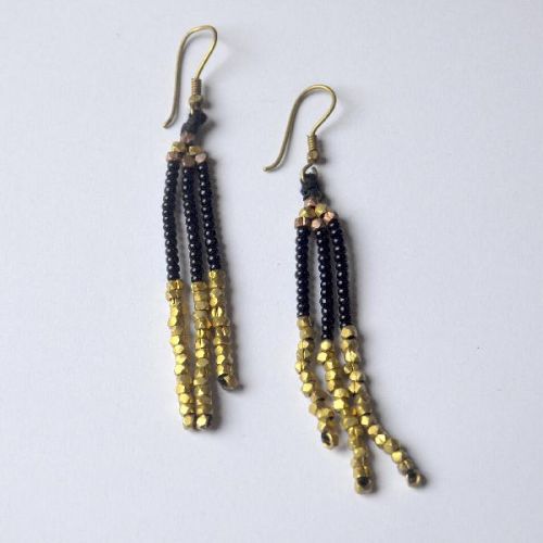 Black Gold Dhokra Earring