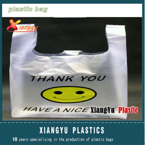 PE Printed Plastic T Shirt Bag customized size