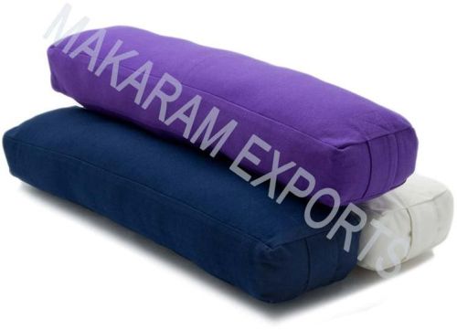 Makaram Exports Cotton Pranayama Bolster, For Yoga Practiciners, Size : 25'x 6'x 3'