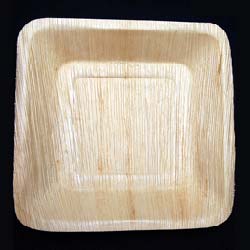 Square Areca Leaf Plates, For Food Serving, Size : 10 Inches