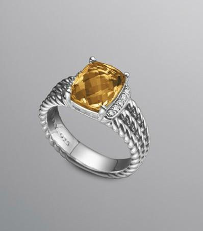 10x8mm Petite Wheaton Silver Ring Citrine