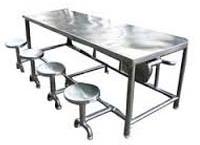 Rectangle Stainless Steel Dining Table, For Hotel, Restaurant, Feature : Eco-Friendly, Stylish Look