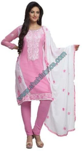 Plain Georgette Unstitched Suits, Size : M