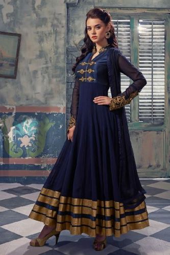 Designer Embroidery Anarkali Suit As JN10019, Size : XL 40