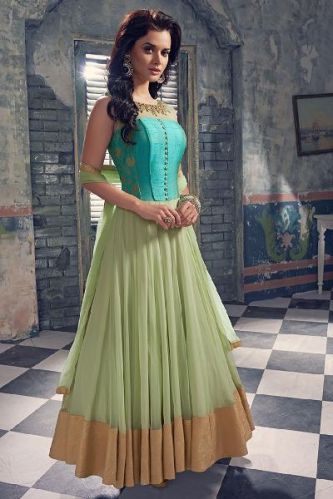 Net Embroidery Anarkali Suits As JN10001, Size : XL 40