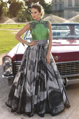 Pure Bhagalpuri Digital Print With Handwork Gown JN2706