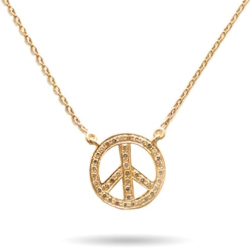 Buy 18k Gold Peace Sign Pendant