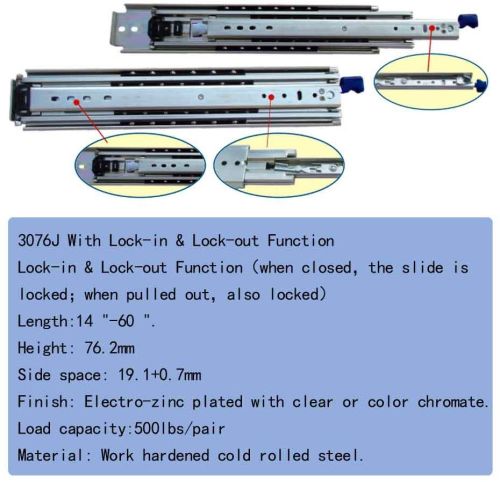 Guide/Bearings/three-fold Rail/hinge/drawer Slides/ball Bearing Slide