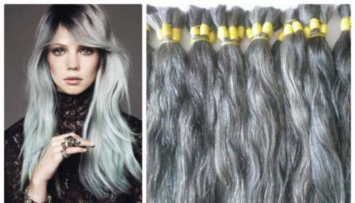 Remy Grey Hair, For Parlour, Personal, Style : Wavy