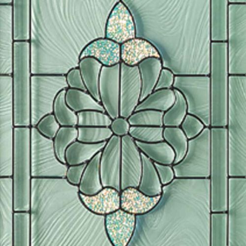 Hot Sales Colored Tempered Entry Door Stained Glass