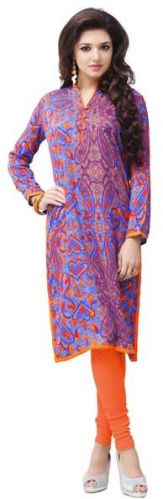 Daily Wear Blue Coloured Viscose Stitched Kurti